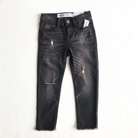 Old Navy NWT black raw hem power jean EUC 6regular - Picture 1 of 3